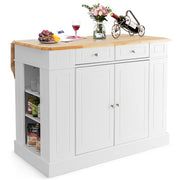Isola da cucina con contenito reripiani regolabili a 3 livelli, Mobile contenitore da cucina a 2 ante Bianco