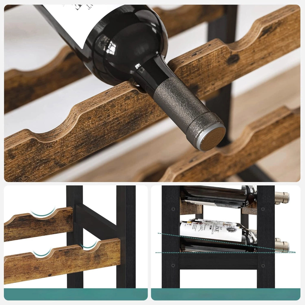 Portabottiglie VALORA, stile loft rustico marrone per 24 bottiglie KWR028B01