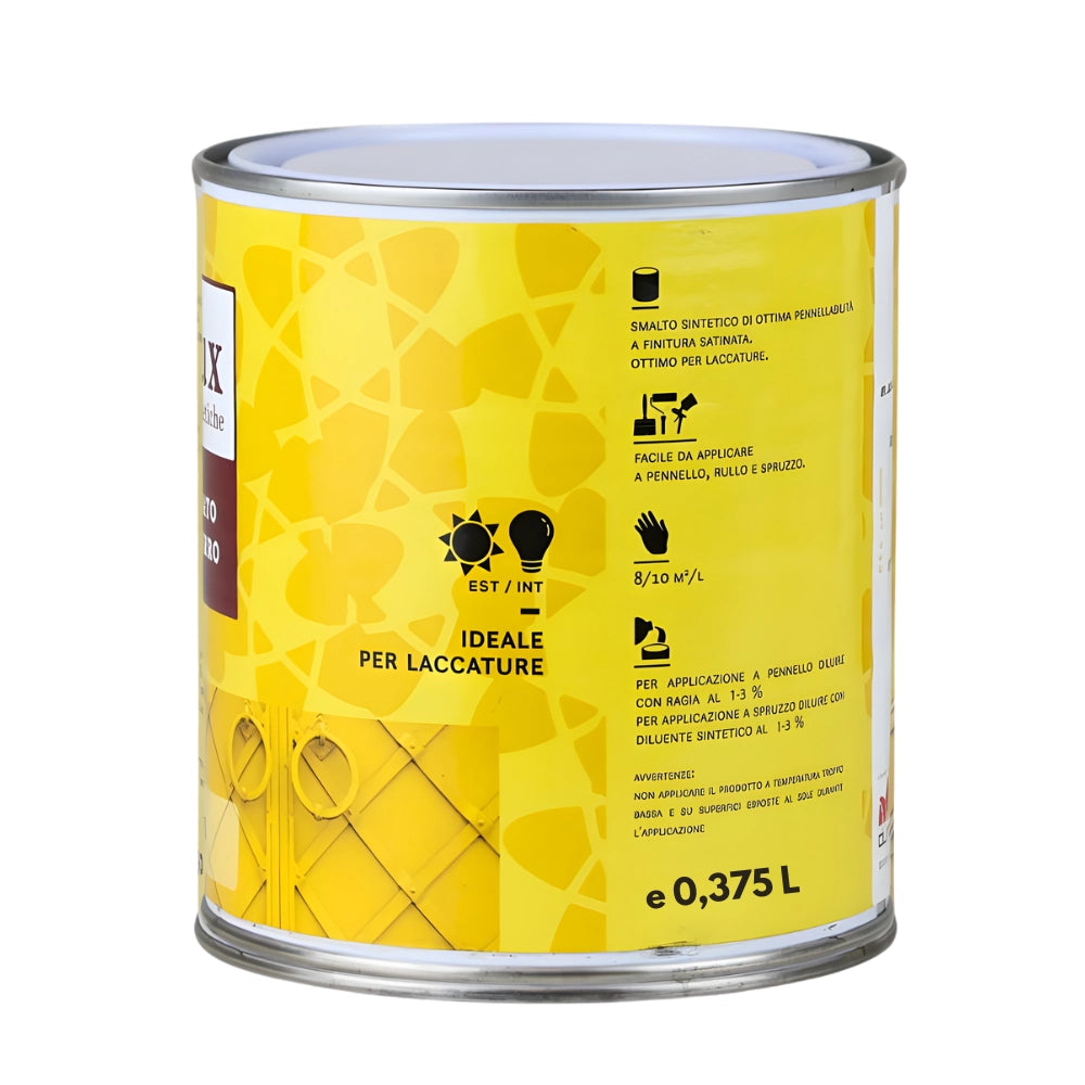 Durilux smalto sintetico satinato per legno e ferro *** formato 0,375 l, colore- nero, confezione 1