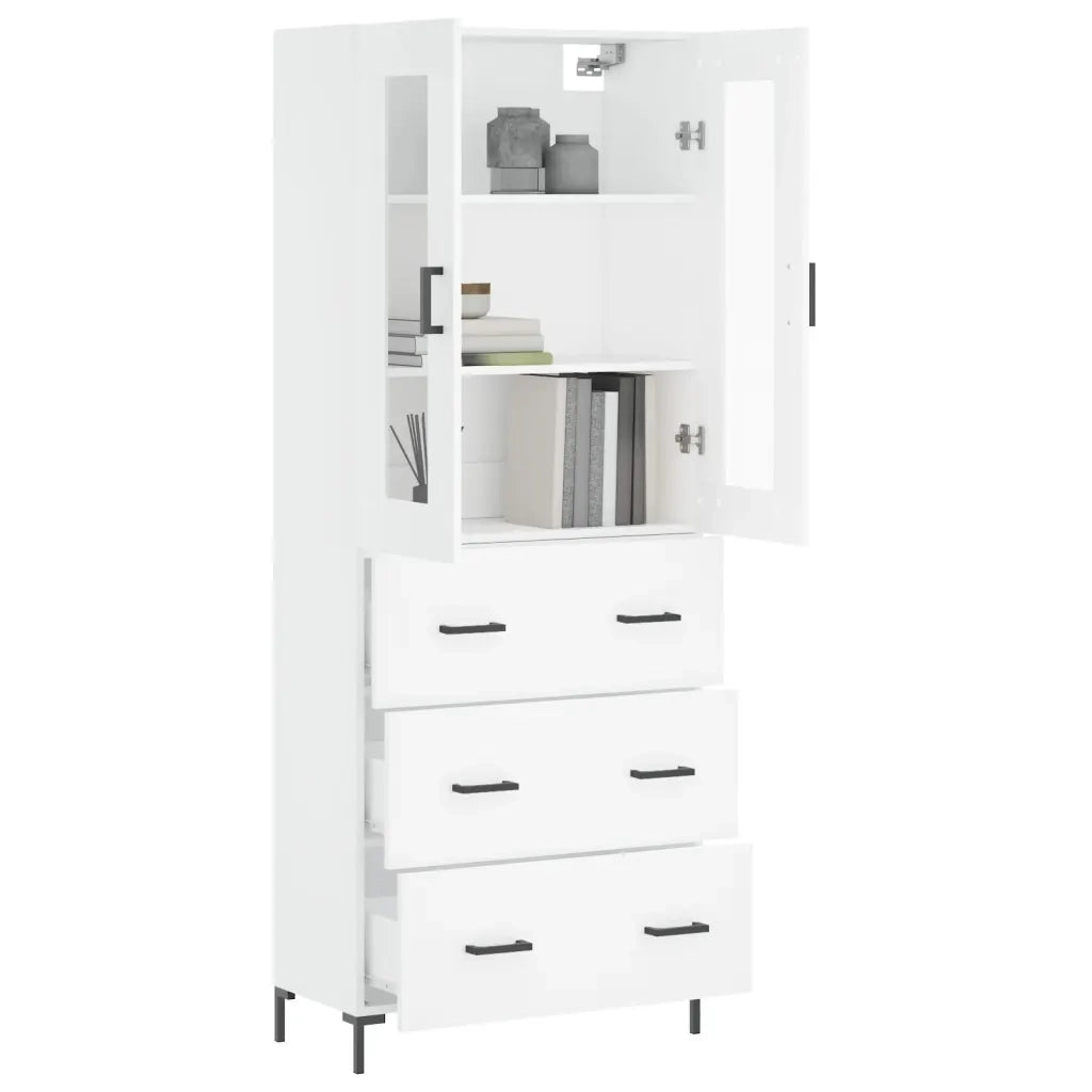 Credenza | Madia | Buffet da pranzo | Armadio da pranzo Bianca 69,5x34x180 cm in Legno Multistrato