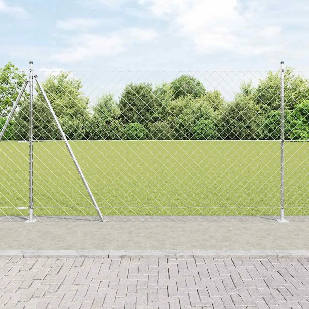 Palo della recinzione | Pannello per recinzione Argento 10 x 1,4 m (maglia 60 x 60 mm)