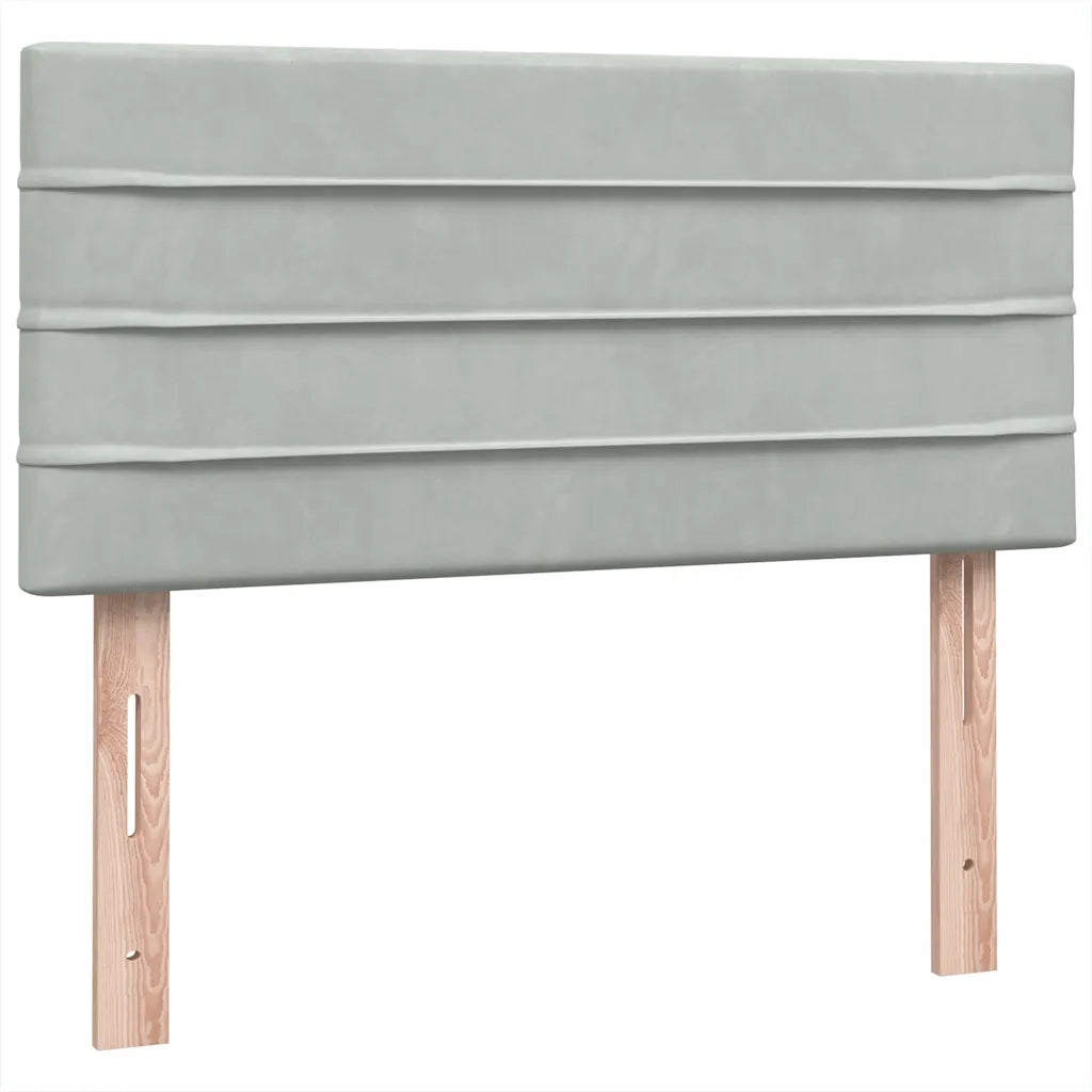 Giroletto a Molle con Materasso Grigio Chiaro 80x210 cm Velluto 3317589