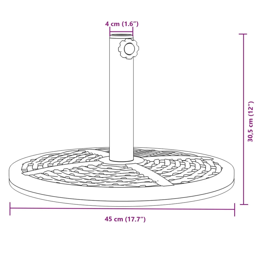 Base per Ombrellone per Pali-Supporto per ombrellone ?38/48 mm 12 kg Rotonda 888807