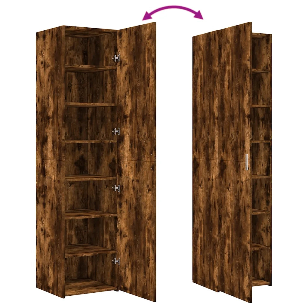 Credenza-Buffet-Armadio da cucina Rovere Fumo 45x42,5x185 cm in Legno Multistrato 916109