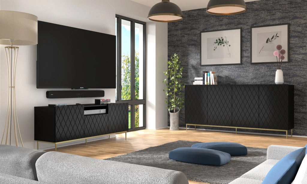 MOBILE DIUNA RTV2D1K 145 NERO OPACO GAMBE NERE