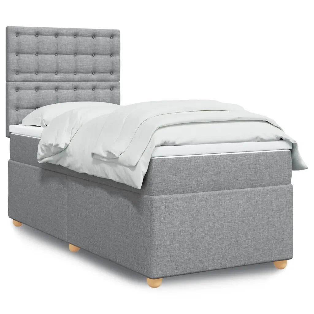 Giroletto a Molle con Materasso Grigio Chiaro 90x200 cm Tessuto 3293477