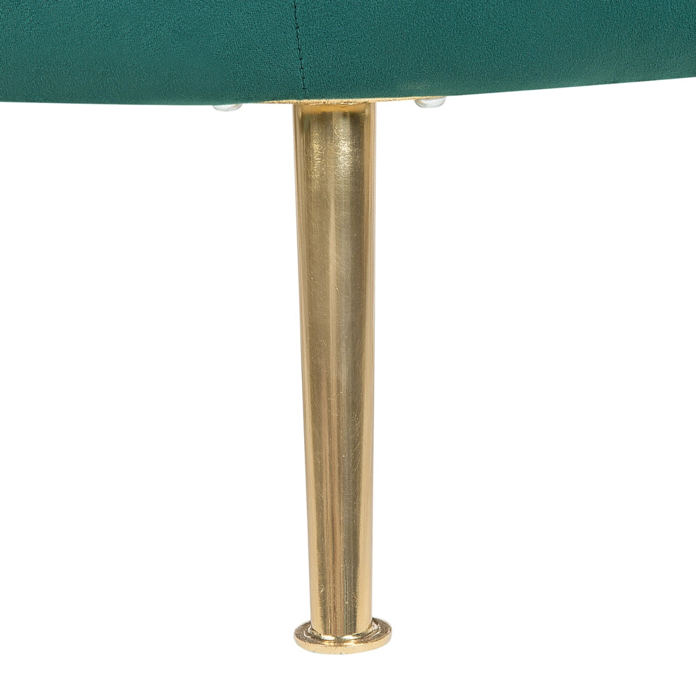 Sedia a pozzetto Velluto Verde 76L x 80L x 81A cm Gambe dorato Glam Retro