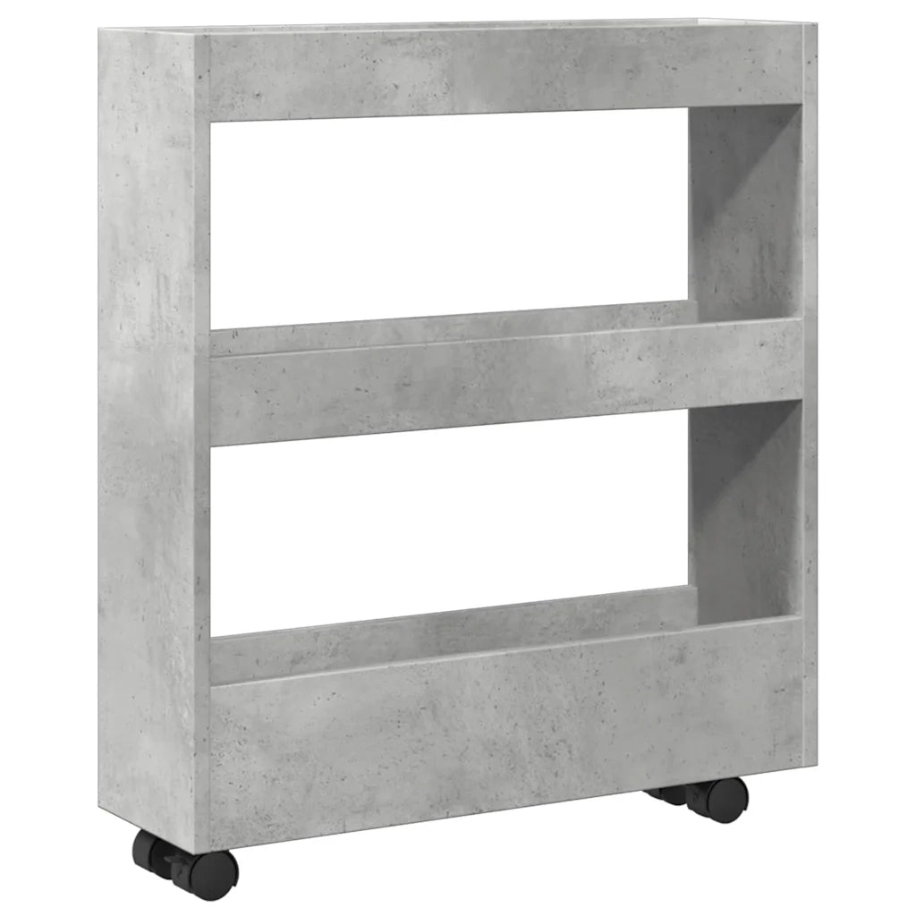 Carrello Stretto a 3 Livelli Grigio Cemento in Truciolato CFW7012109