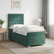Letto box spring con materasso Verde Scuro 80 x 200 cm Velluto 3455003