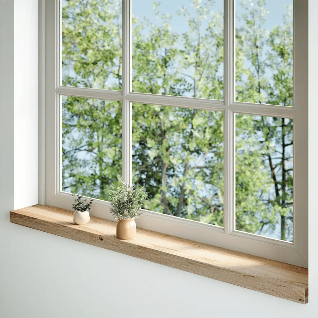 Davanzali 2 pz Non Trattati 110x15x2cm Legno Massello di Rovere 4009089