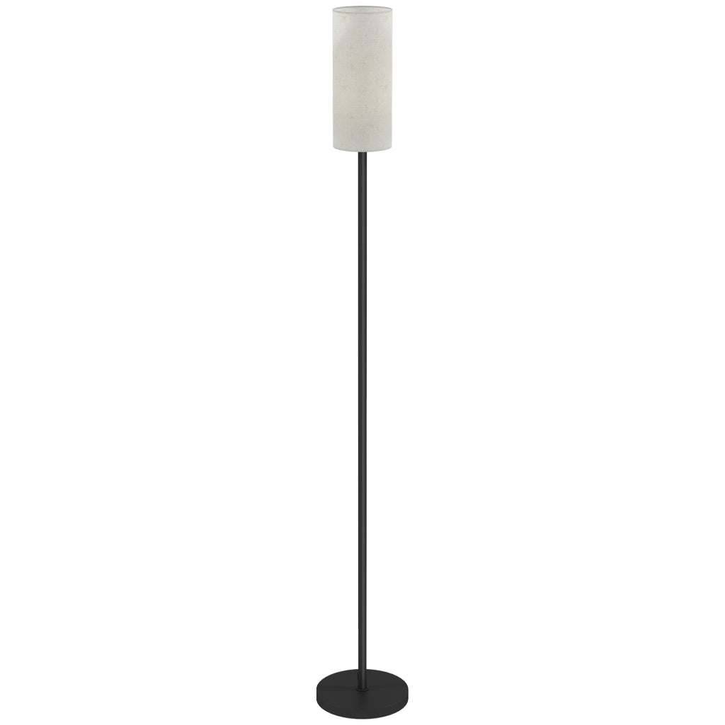 Lampada da Terra ¨C Xylo ¨C Paralume Effetto Lino Bianco con Interruttore a Pedale