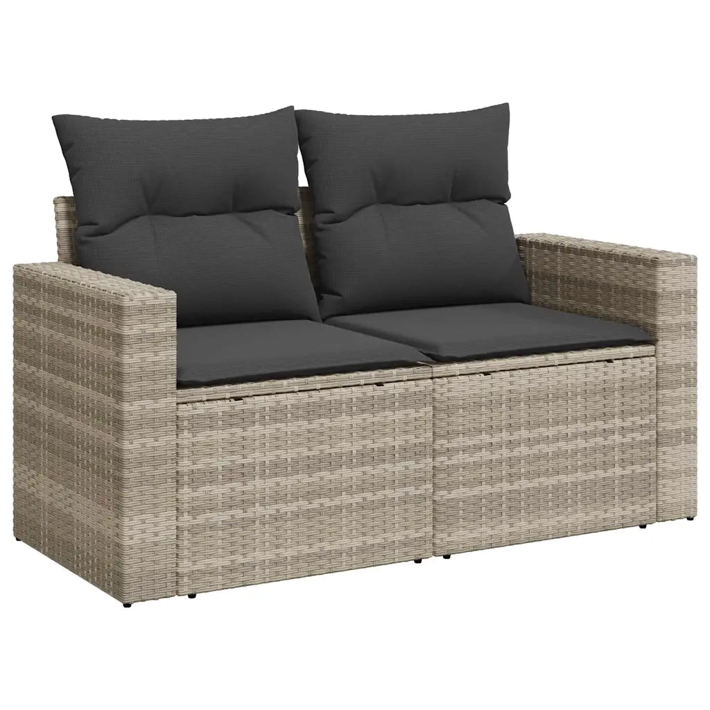 Set Divano da Giardino 5pz con Cuscini Grigio Chiaro Polyrattan 3325368