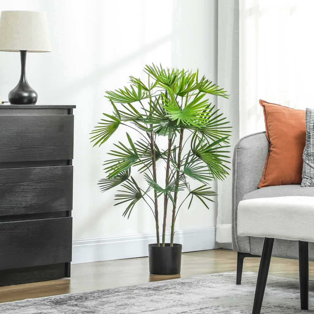 Palma Artificiale Verde con Vaso ¨C Minimal ¨C 90 cm ?16.5x13.5 cm