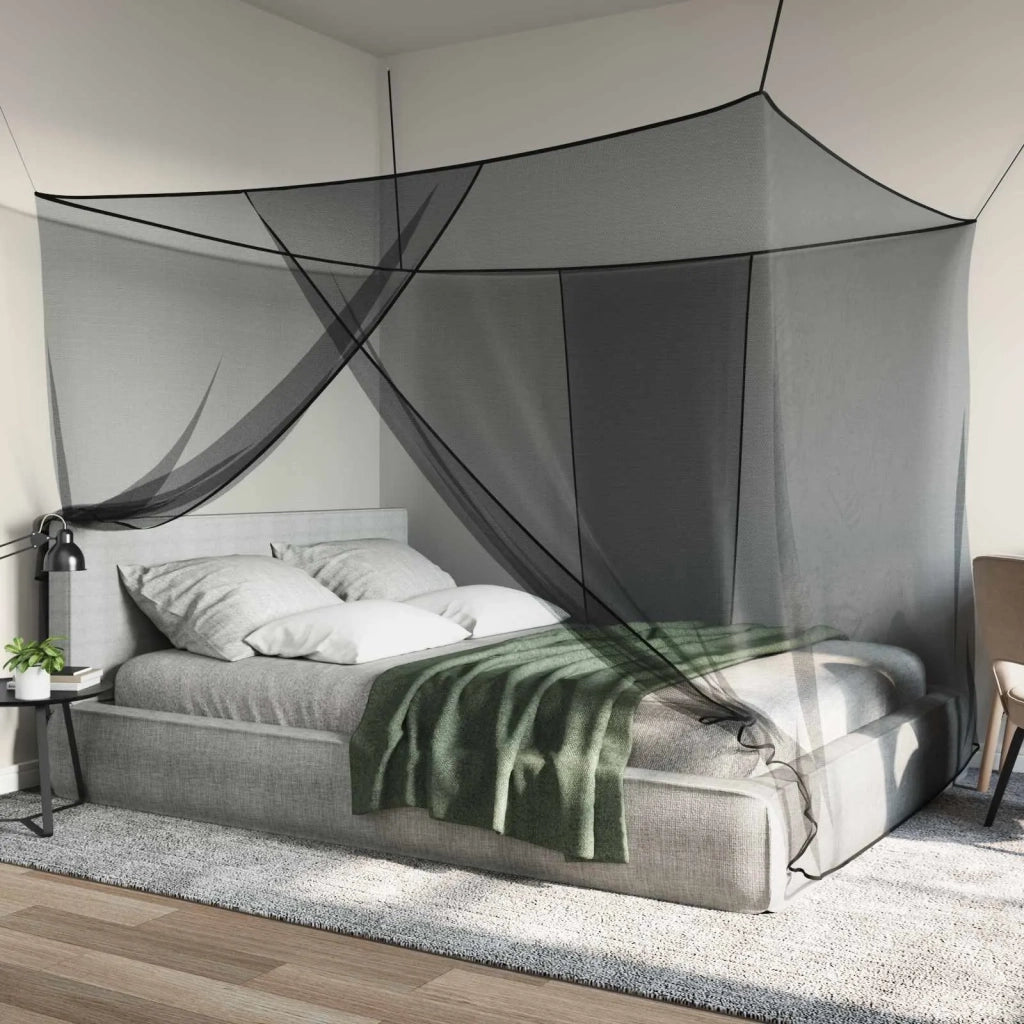 Zanzariera per letto 156 maglia 3 pcs Nero Poliestere 42033576