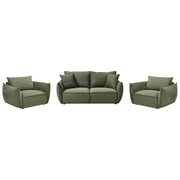 Set da salotto in tessuto Seduta bassa e profonda Schienale imbottito Accogliente Moderno 5 posti verde Moderno Accogliente