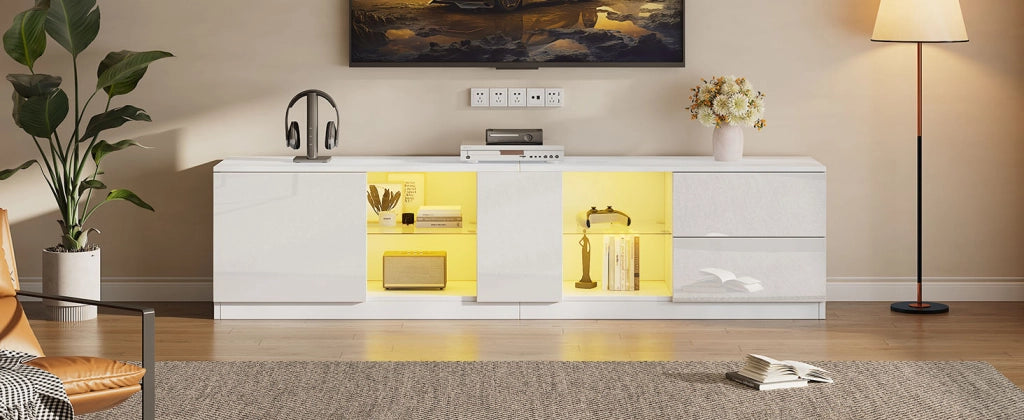 Cassettiera TV bianca in MDF; 160 cm