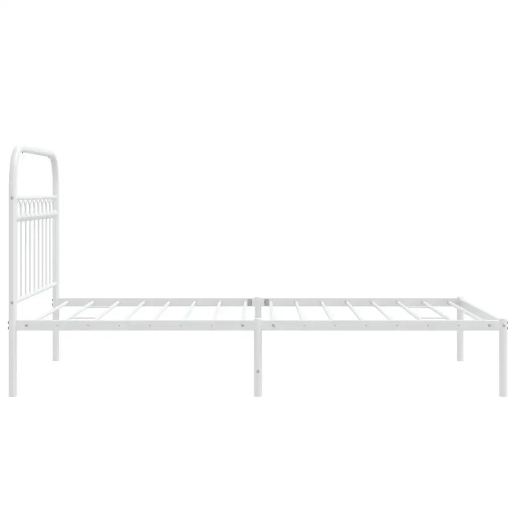 Giroletto con Testiera Metallo Bianco 107x203 cm 376645