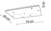 BASE-7RE OS Base rettangolare l.70cm oro spazzolato 7 luci