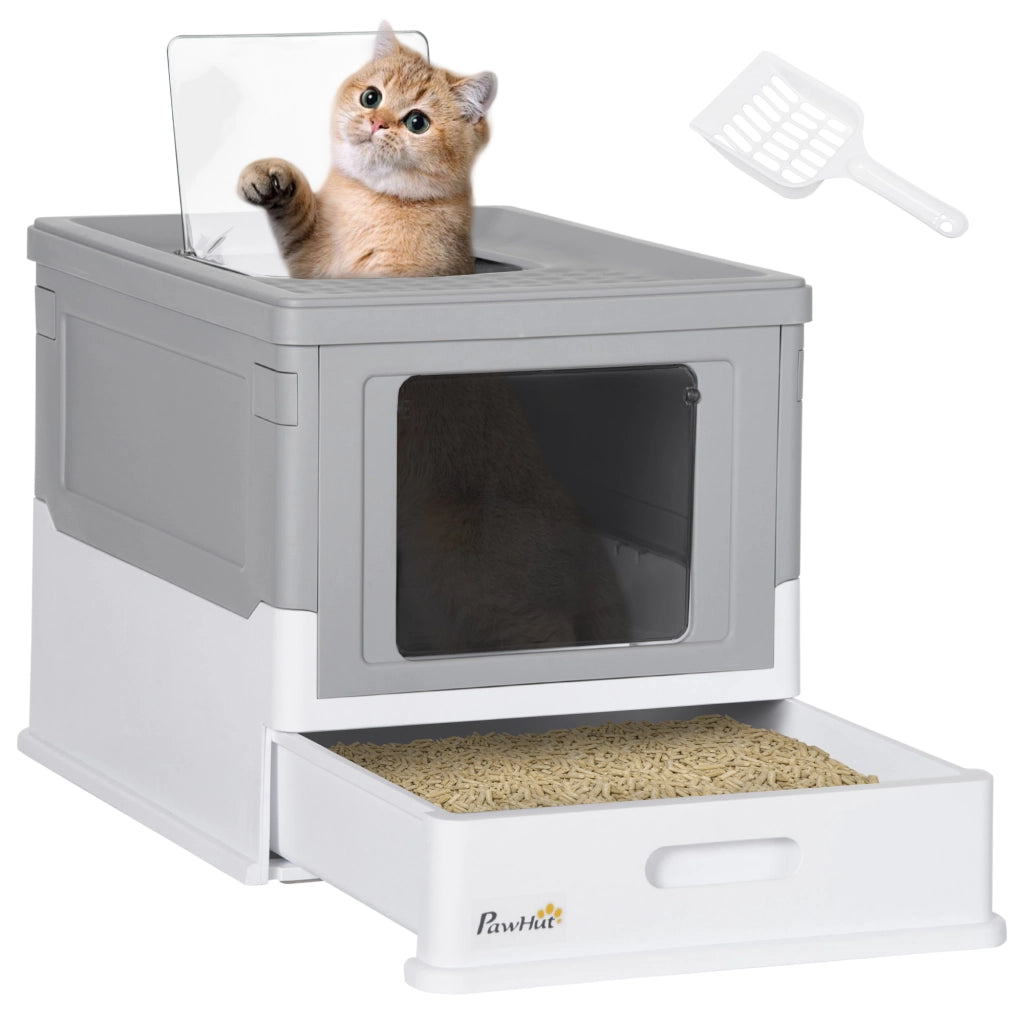 Arenero per Gatti ¨C zephmum ¨C Grigio e Bianco 47.5x35.5x36.7 cm