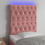 Testiera a LED-Testata con LED Rosa 80x7x118/128 cm in Velluto