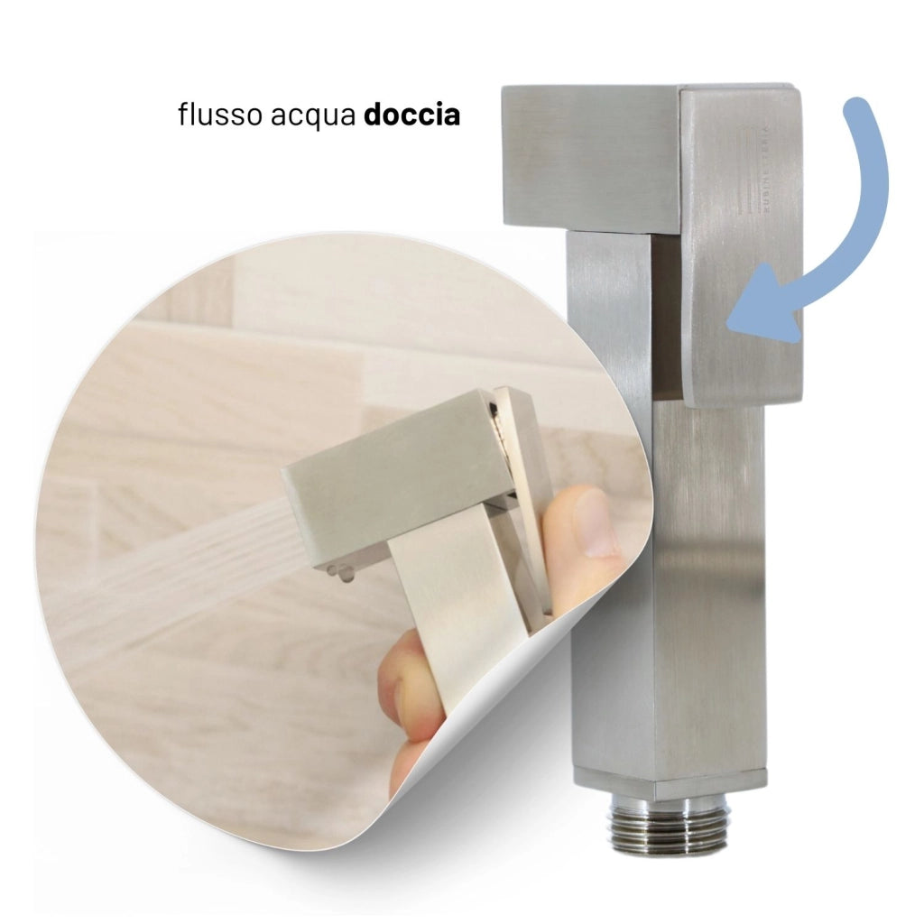 Idroscopino wc doccetta ottone portatile shutoff monogetto con leva ogomondo kit *** finitura- nickel spazzolato quad...