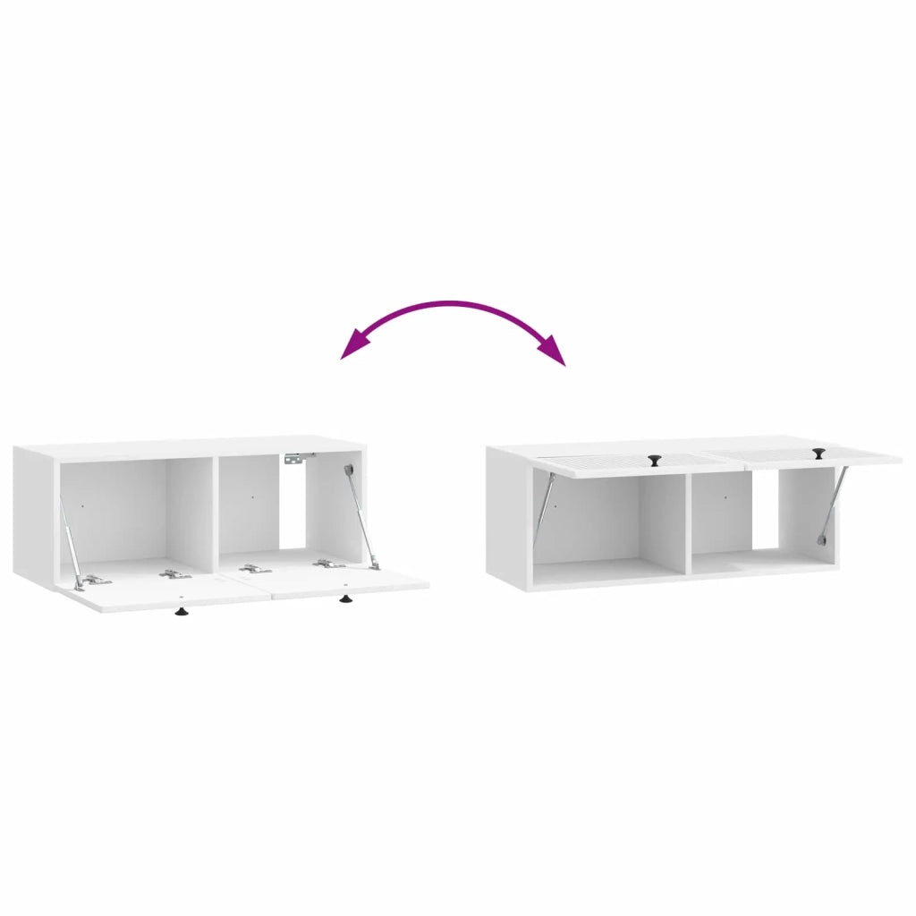Mobile TV da Muro | Armadietto TV | Mobile Porta TV Bianco Lucido 78,5 x 31 x 30 cm