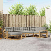 Set di divani da esterno 5 pz Bianco e Grigio Chiaro Poliestere 3386695