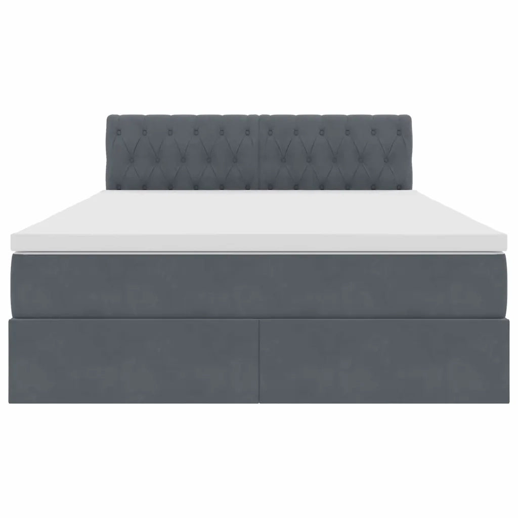 Letto con Contenitore Grigio scuro 140 x 200 cm Velluto 3370822