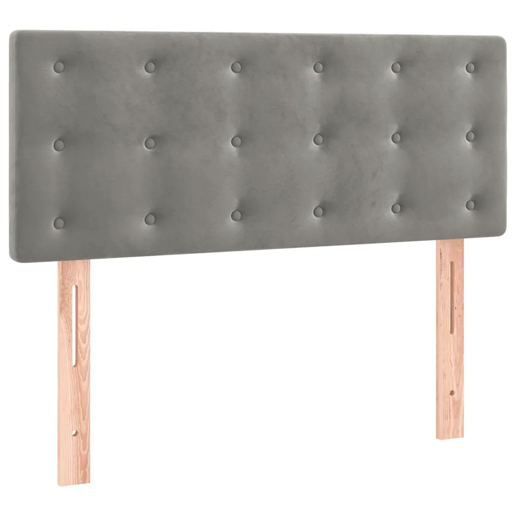 Letto singolo | Letto per adulti | Giroletto a Molle con Materasso Grigio Chiaro 80x200 cm Velluto
