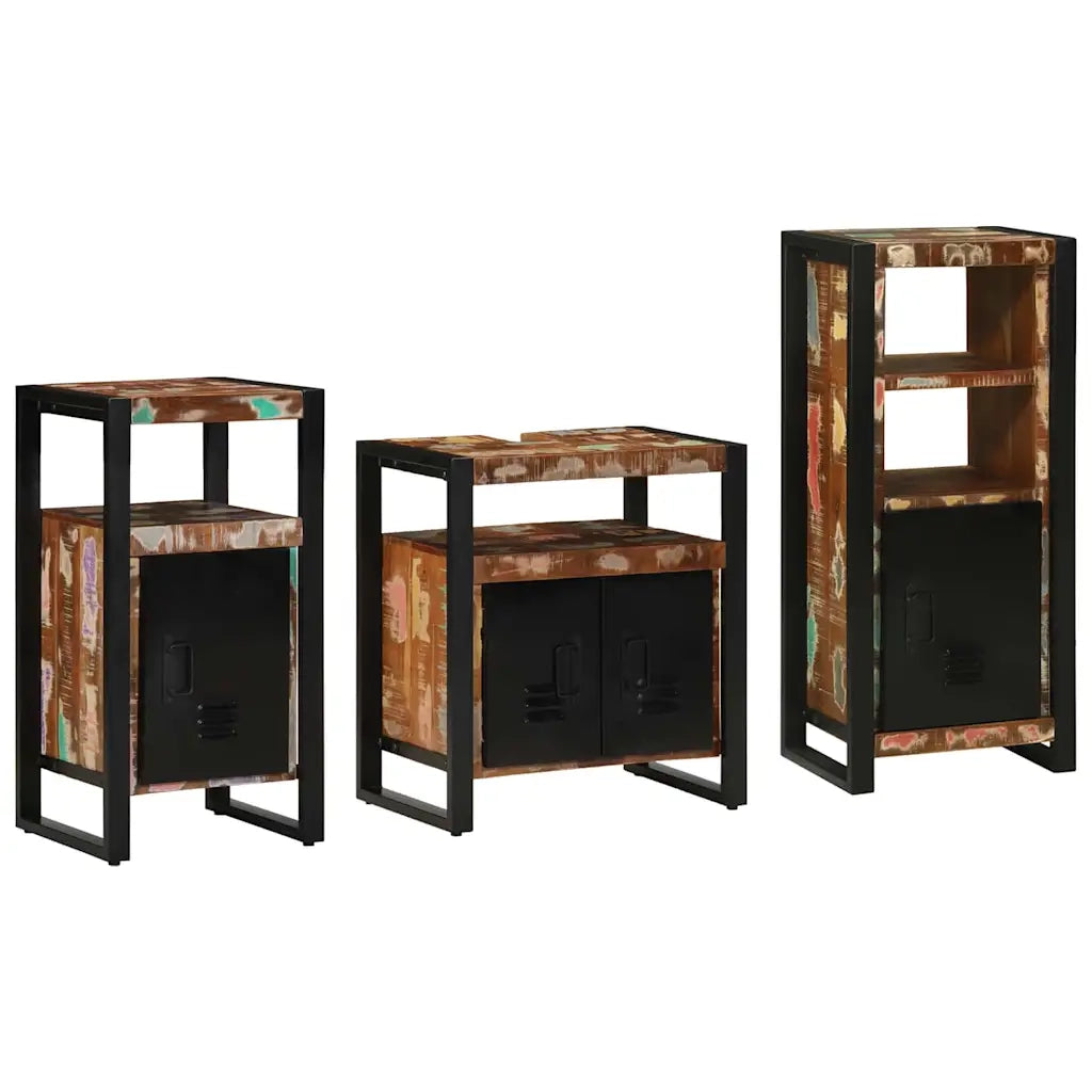 Set di mobili per il bagno 3 pcs Legno Recuperato Massello 3305627