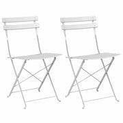 Sedia Pieghevole da Giardino 2 pz | Sedie da Esterno Bianco 42 x 46 x 82cm