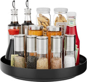 Organizzatore a giri per armadi cucina - Raccogli spice rotante 11 pollici Nero