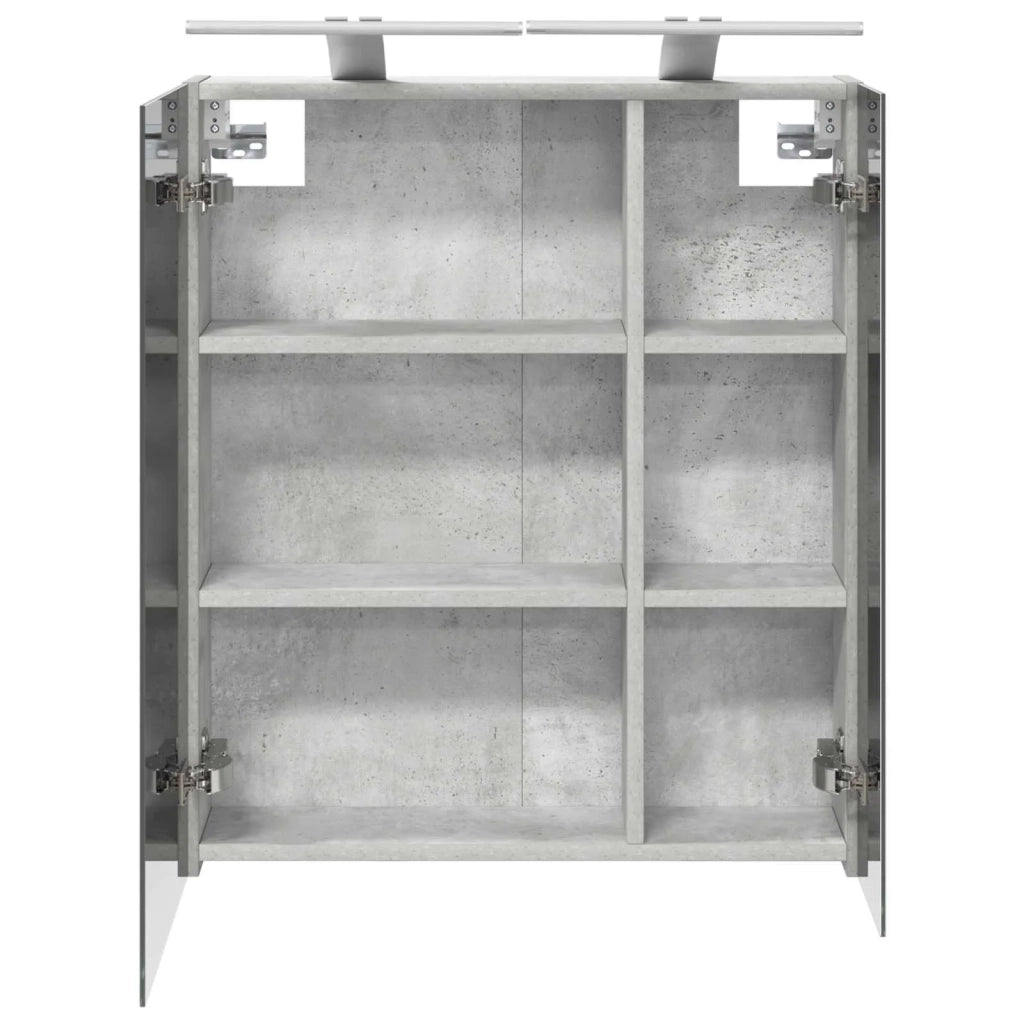 Mobiletto per specchio da bagno con lo scaffale Grigio cemento 889066