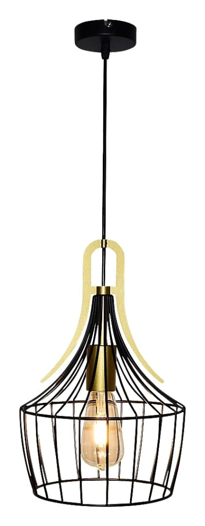 Lampada a sospensione industriale Rabalux Parov nera E27