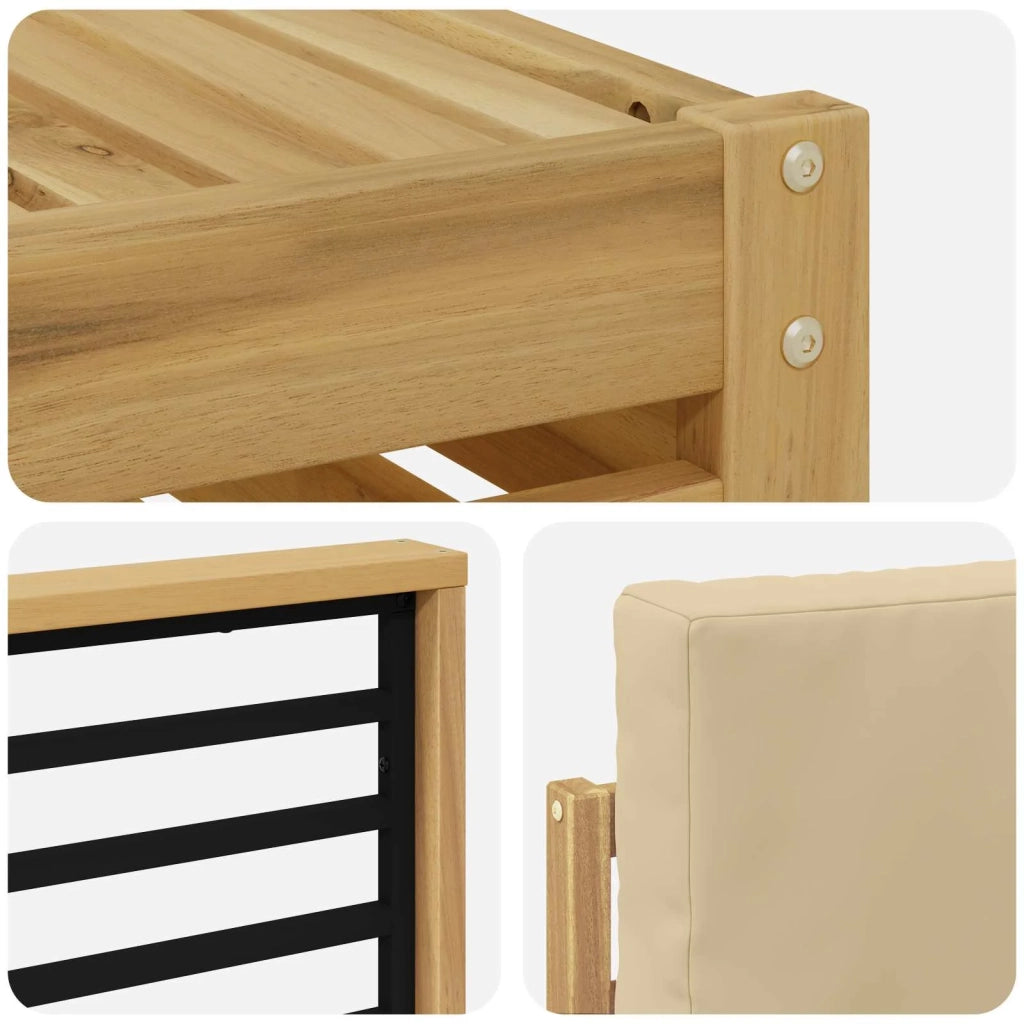 Set di divani da esterno 9 pcs Bianco e Beige 59 x 59 x 37 cm 3392088