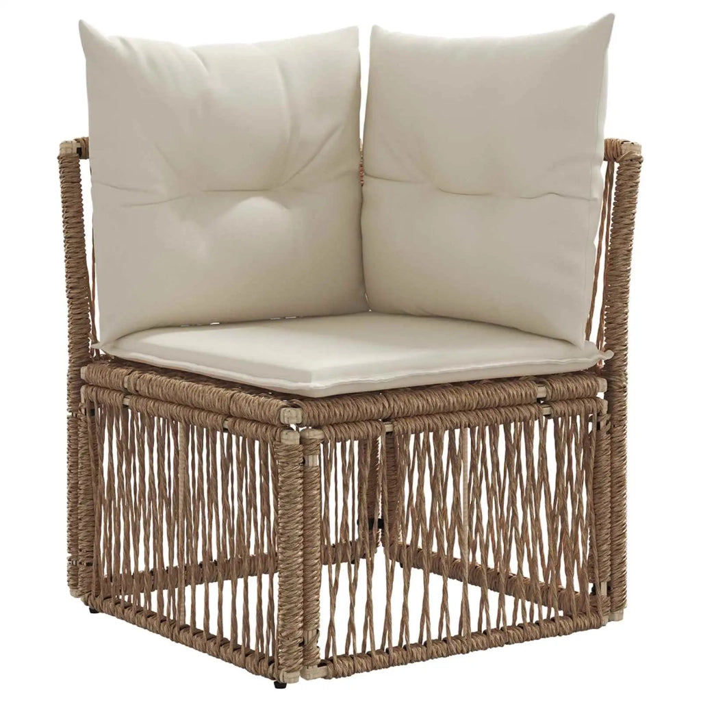 Set Divano da Giardino 4 pz Beige e Bianco Crema polyrattan 3435411