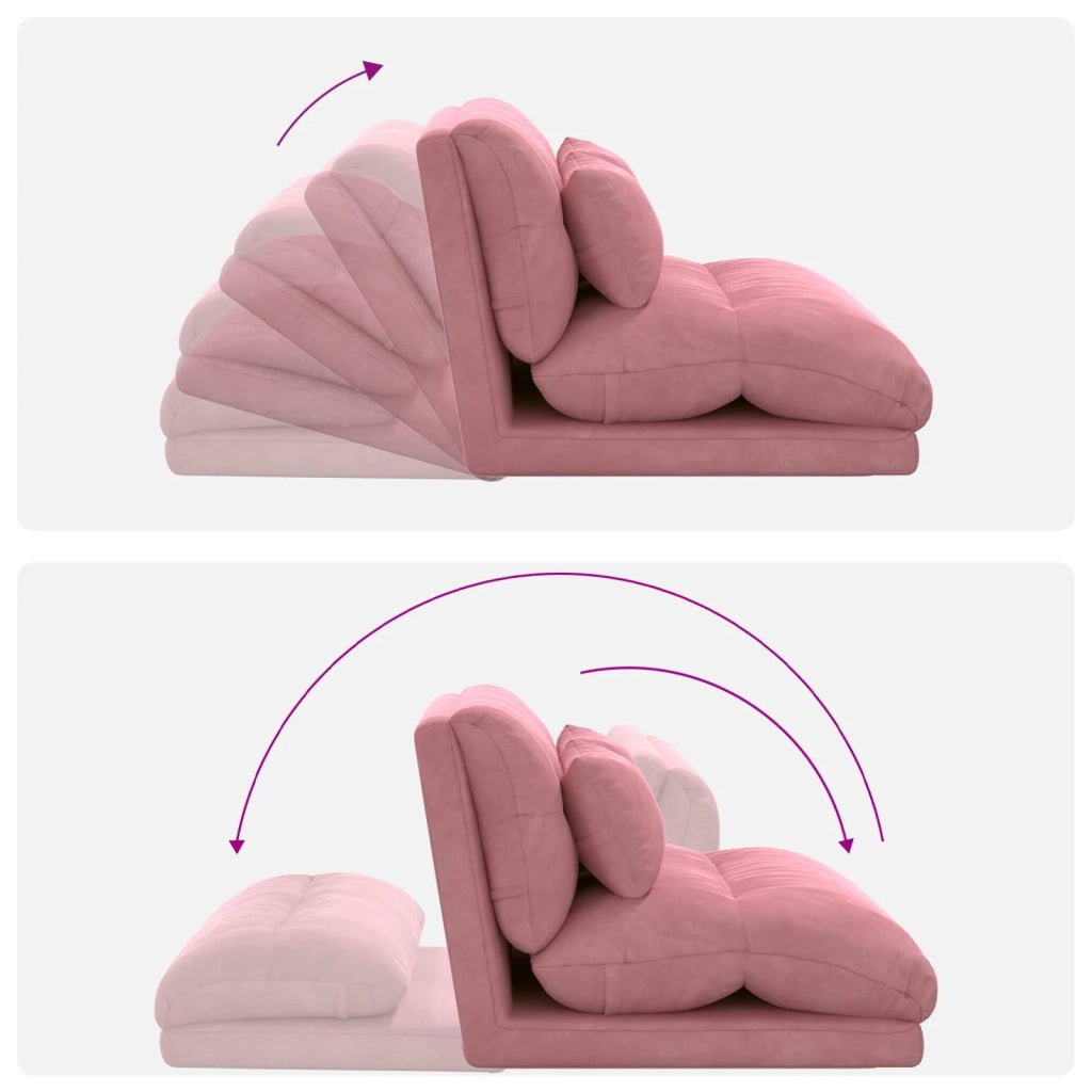 Sedia da Pavimento Rosa 110 x 82 x 55 cm Velluto 42028213