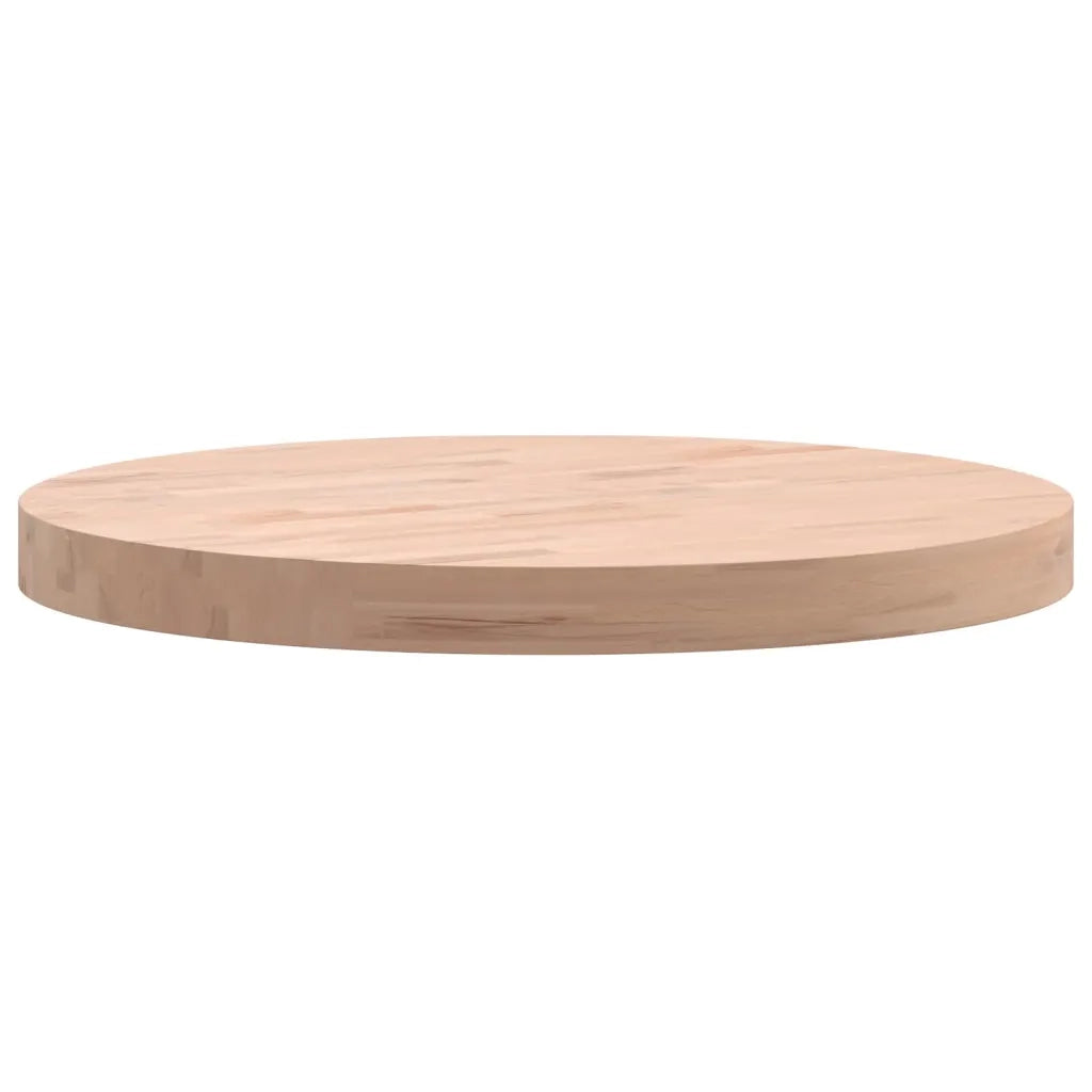 Piano per Tavolo | Superficie Tavolo | Piano Scrivania ?50x4 cm Rotondo in Legno Massello di Faggio