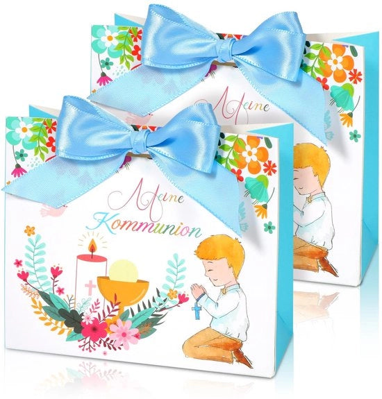 Dose di Commiato per 12 pezzi - Blu - Regalo per ospiti - Sacchetti per feste - Dolci e golosi - Imballo di regalo