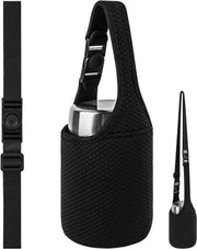 Borsa portafuoco isolata - Neoprene - Piccole borse da picnic - Nero - Donna - 2 modalità - Cinturino a spalla - Compatibile con Thermos - Rosso - 24oz - 16 oz
