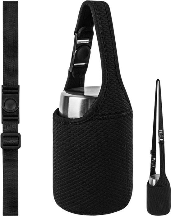 Borsa portafuoco isolata - Neoprene - Piccole borse da picnic - Nero - Donna - 2 modalità - Cinturino a spalla - Compatibile con Thermos - Rosso - 24oz - 16 oz
