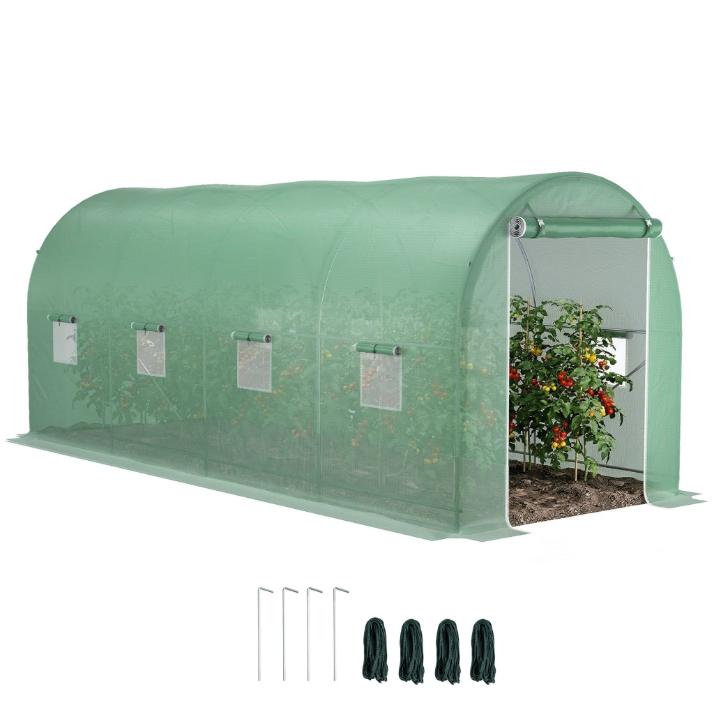 Serra da Giardino Tunnel ¨C zephmum ¨C Verde, 5x2x2 m, 8 Finestre