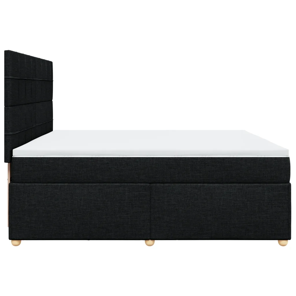 Giroletto a Molle con Materasso Nero 200x200 cm in Tessuto 3291389