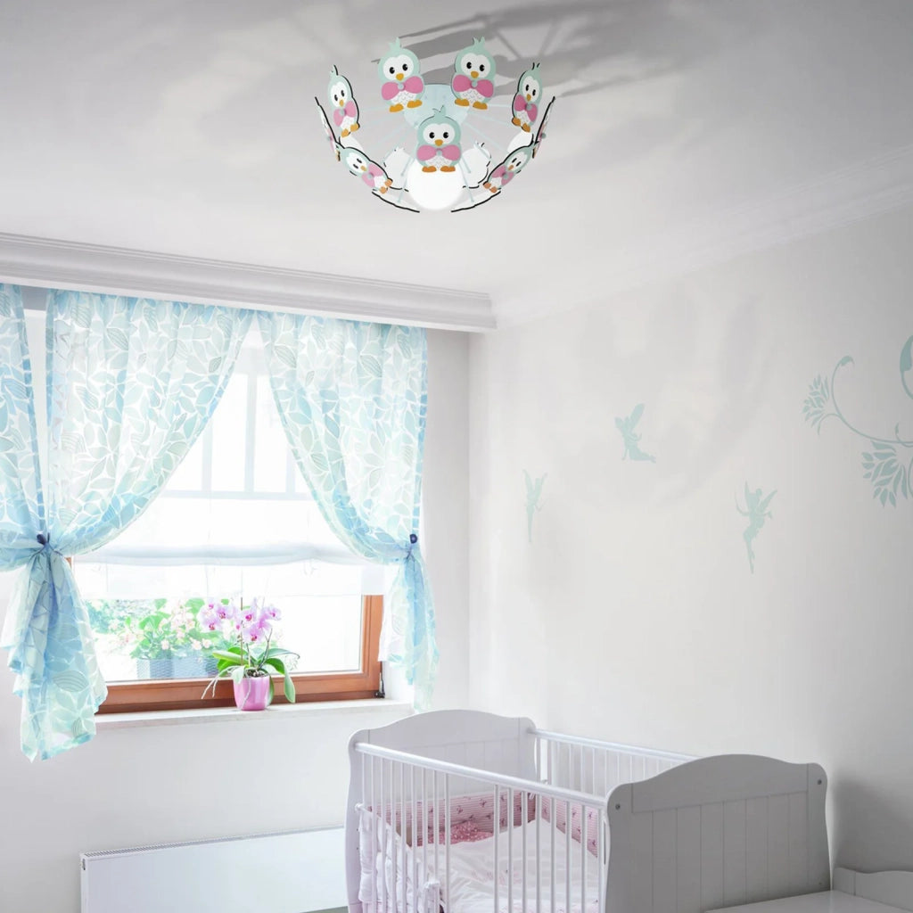 Plafoniera Contemporanea Viki 2 Legno E Plastica Multicolore E Verde 1 Luce E27