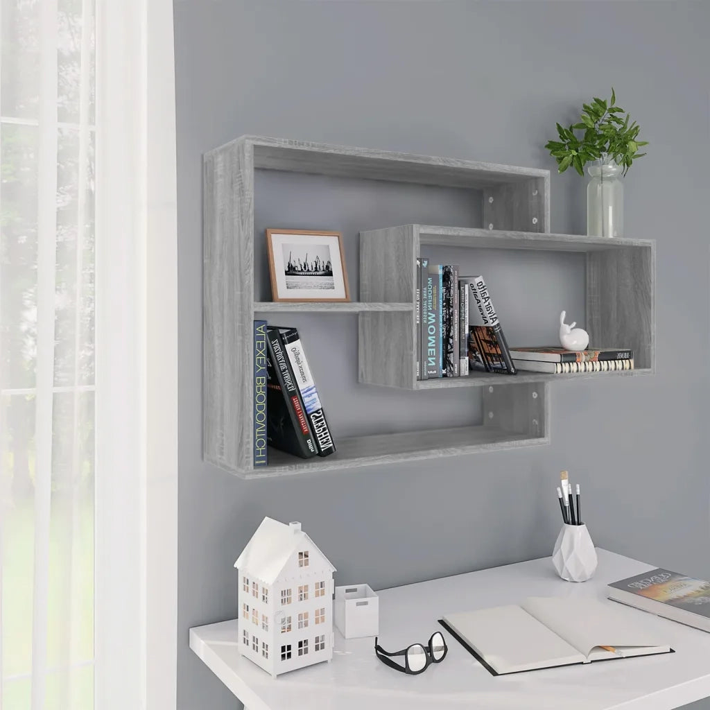 Mensola a Muro Grigio Sonoma 104x20x58,5 cm Legno Multistrato 815289
