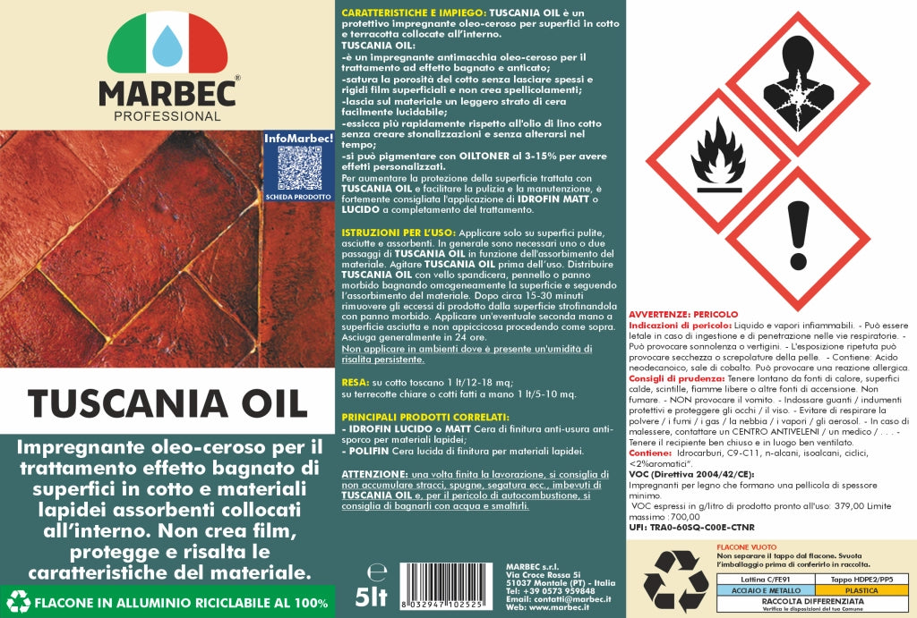 Trattamento cotto TUSCANIA OIL   5LTx4Pz