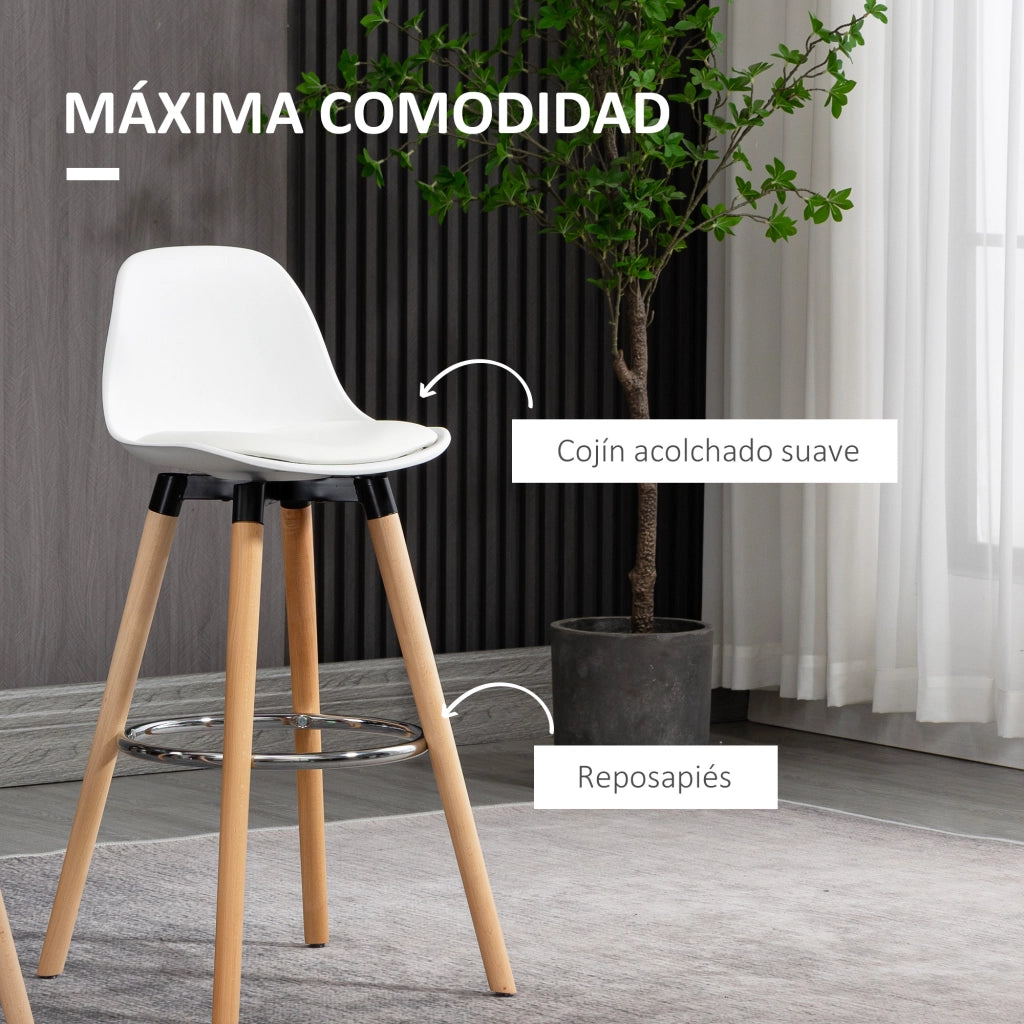 Sgabelli da Bar ¨C Minimal ¨C Bianco 43x43x91 cm