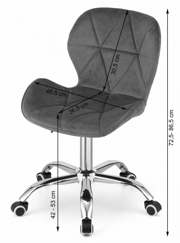 Sedia girevole Valora AVOLA in velluto nera ergonomica per ufficio