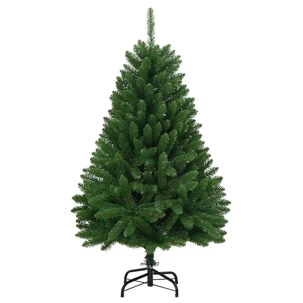 Albero di Natale Artificiale Incernierato-Albero Natalizio con Base Verde 120 cm 127552