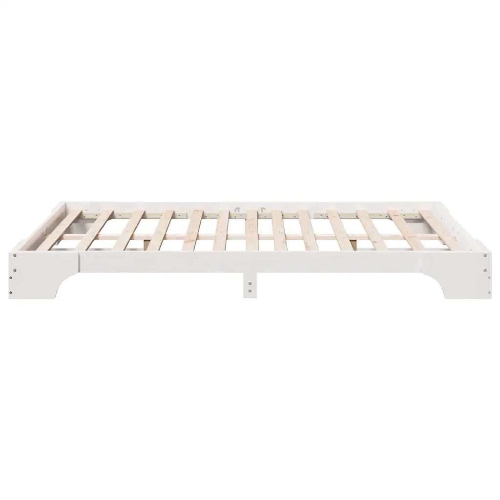 Struttura del letto-Giroletto-Rete del Letto Bianco 140 x 200 cm Pino massello 276403